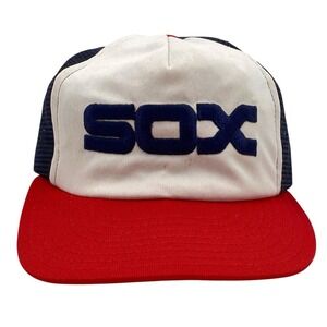 Vintage‎ AJD Chicago White Sox Snapback Trucker Hat Embroidered Old Logo